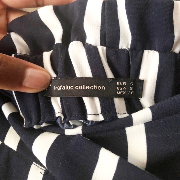 Zara wide leg bold striped cropped pants - Picture 6 of 10